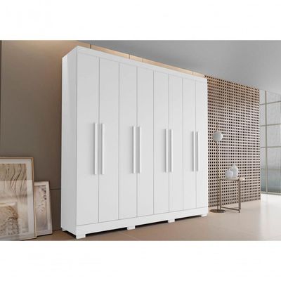 Guarda Roupa Casal Porto 8 Portas 4 Gavetas Branco Tx - Aramóveis