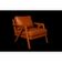 Kit 2 Poltronas Mona Luxo Madeira Maciça Corino Caramelo Para Sala De Estar Decorativa Moderna