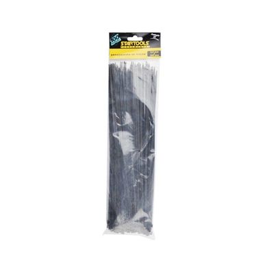 Abraçadeira de Nylon 30cm X 3 e 6mm 100 Unidades para Cabos com Proteção UV Preta Startools