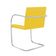 Kit 4 Cadeiras Brno Para Escritório Couro Sintético Amarelo Tubular Cromada