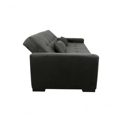 Sofá Cama Lavínia 3 Lugares Suede Cinza Matrix