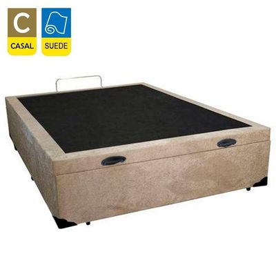 Cama Box Baú Casal Suede + Colchão De Espuma D33 - Sereneprime - 138cm Bege