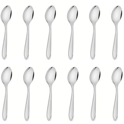 12 Colheres De Mesa Tramontina Laguna Em Aço Inox