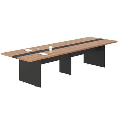 Mesa De Reunião Premium Escritório 3,60m 8 Lugares Noce