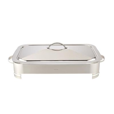 Porta-pirex com tampa em prata Silverlux 38x24x13cm 2,9L