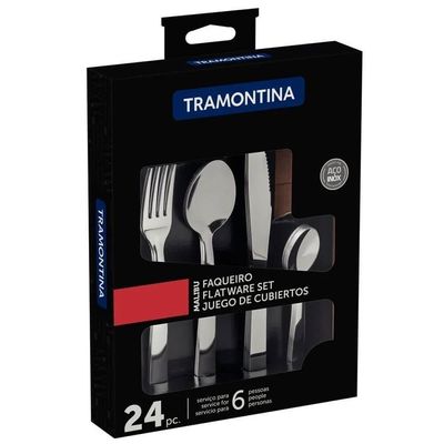 Faqueiro Tramontina Malibu Em Aço Inox 24 Peças 23798046
