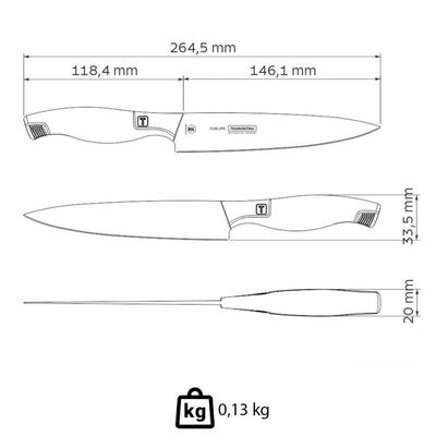Faca Utility Tramontina Sublime Em Aço Inox 6" 24065106