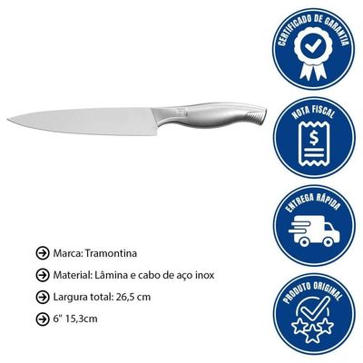Faca Utility Tramontina Sublime Em Aço Inox 6" 24065106