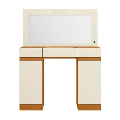 Penteadeira 2 Portas 4 Gavetas Com Visor De Vidro Studio Cinamomo/off White