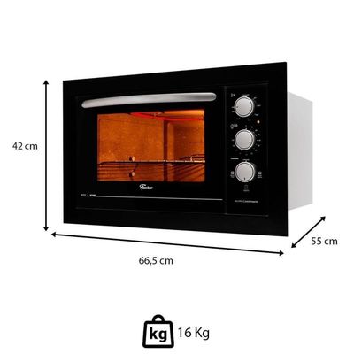 Forno Elétrico Fischer Fit Line Embutir 48l Preto 110V Autolimpante 34493(95481)