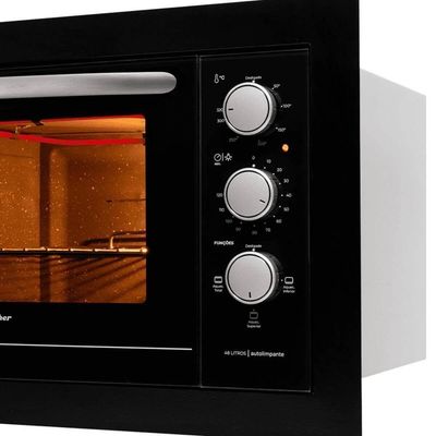 Forno Elétrico Fischer Fit Line Embutir 48l Preto 110V Autolimpante 34493(95481)