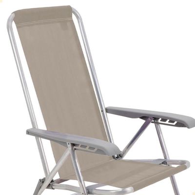 Kit 02 Cadeiras De Praia Reclin. Tramontina Bali Baixa Alumínio C/ Assento Camurça 92900105