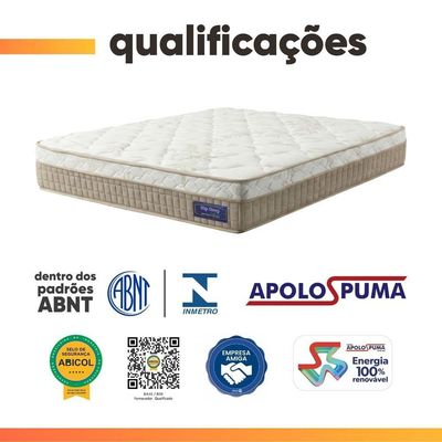 Colchão King Molas Ensacadas Euro In Natural Confort 193x203x25cm Bege / Branco