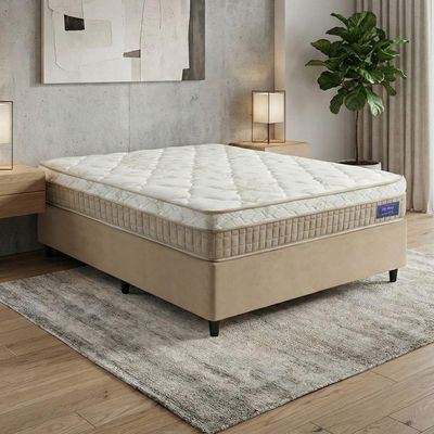 Colchão King Molas Ensacadas Euro In Natural Confort 193x203x25cm Bege / Branco