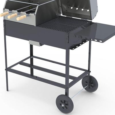 Churrasqueira Americana Rotativa Progás Prca-340 Aço Inox Com Rodas Mesa E Grelha Bivolt P41714
