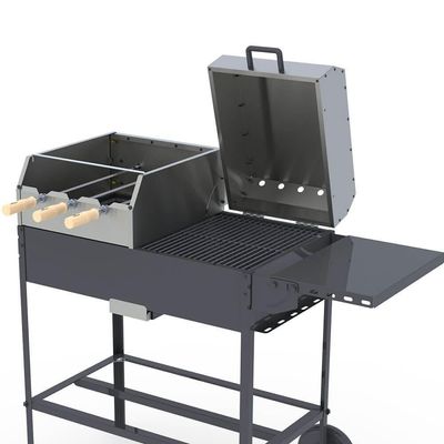 Churrasqueira Americana Rotativa Progás Prca-340 Aço Inox Com Rodas Mesa E Grelha Bivolt P41714