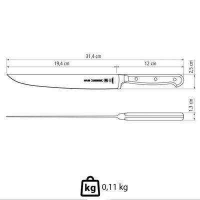 Faca Para Cozinha Tramontina Century Lâmina Em Inox Cabo De Policarbonato Fibra De Vidro 8" 24007108