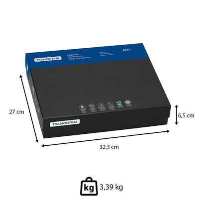 Faqueiro Tramontina Mônaco Aço Inox Com Facas De Mesa Forjadas Acabamento Brilho 42 Peças 66917180