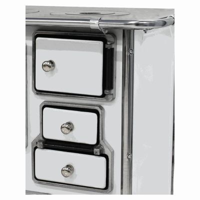 Fogão A Lenha Venâncio Tradicional Nº02 Branco Gabinete Porta Dupla Na Esquerda 28994