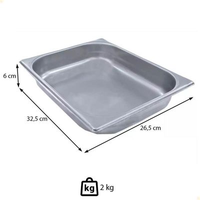 Cuba Lisa Venâncio Em Inox 304 Gn 1-2 32,5 X 26,5 X 6 Cm Para Forno Combinado Gn 1-2 515031