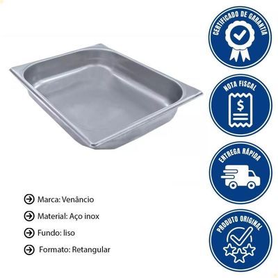 Cuba Lisa Venâncio Em Inox 304 Gn 1-2 32,5 X 26,5 X 6 Cm Para Forno Combinado Gn 1-2 515031