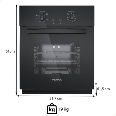 Forno De Embutir Venax á Gás 50l Totale Nero Giii Glp 220V 26019