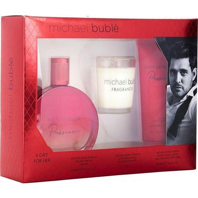Perfume Feminino Michael Buble Passion Edp Spray 100ml &loção Corporal Vela