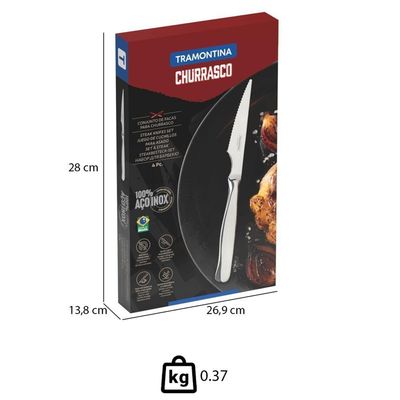 Conjunto De Facas Tramontina Zurique Para Churrasco Em Aço Inox 4 Peças 66986710