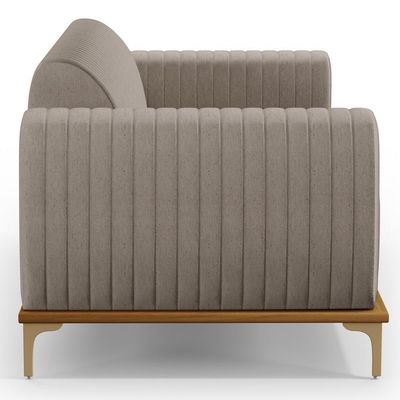 Sofá 180cm 3 Lugares Base Gold Molino D06 Linho C-370 Bege - Mpozenato
