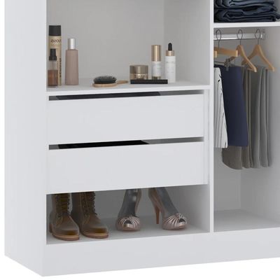 Guarda Roupa Modulado 102cm Com 3 Portas Taiga Branco L01 - Mpozenato