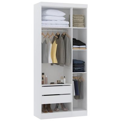 Guarda Roupa Modulado 102cm Com 3 Portas Taiga Branco L01 - Mpozenato