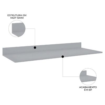 Tampo Para Balcão De Cozinha 160cm Mdp Cinza Claro - Lumil