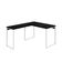 Mesa Em L Office 120x150x75cm Kuadra Preto ônix - Est.branca
