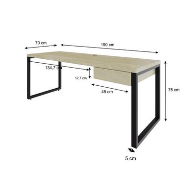 Mesa Presidente C-01 Gav. 190x70x75cm Yon - Ciliegio-est.preta Ciliegio-est.preta