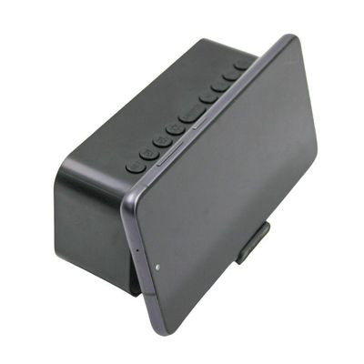 Relogio Despertador Digital Caixa De Som Bluetooth Radio Espelhado Usb Led G10 Preto