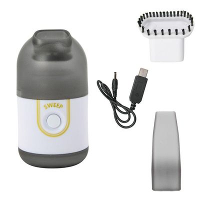 Mini Aspirador De Pó Portátil Usb Recarregável Bivolt Com Extensor E Escova – Limpeza De Mesa, Teclado Branco