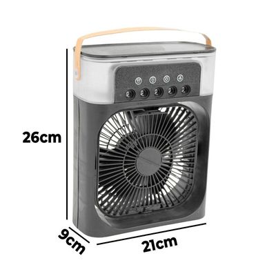 Ventilador Portátil Iluminação Umidificador Climatizador Usb De Mesa Branco