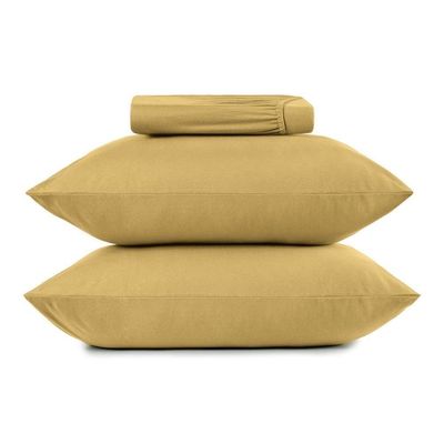Jogo De Cama Queen Altenburg 3 Peças Malha Fio Penteado Amarelo Mostarda