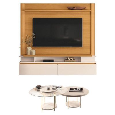 Home Suspenso Astor Cinamomo Off White Com Kit Mesa De Centro Sky Off White - Hb Móveis