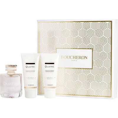 Perfume Feminino Boucheron Quatre Edp Spray 100 Ml&loção Corporal Gel Banho