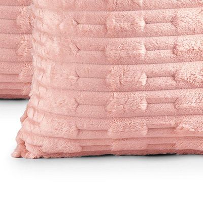 Kit 02 Capas De Almofadas Polar 45cm X 45cm 100% Poliéster - Blush