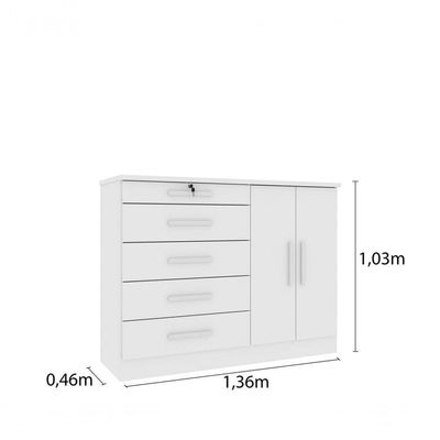 Cômoda 2 Portas 5 Gavetas - Istambul-neve - Tcil Móveis