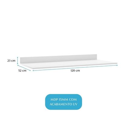 Tampo Para Balcão De Cozinha 120cm Menu Móveis Branco