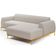 Sofá 5 Lugares Chaise Direito Sala Molino 300cm D02 Pés de ouro Bouclê Creme B-54