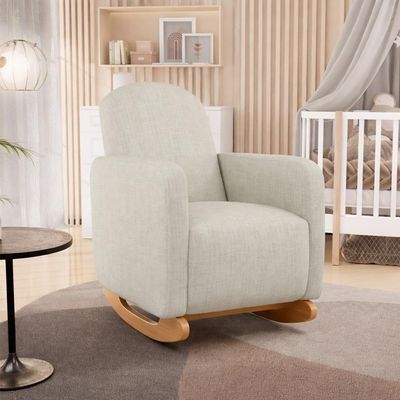 Poltrona De Amamentação Com Balanço Orgânica Saori W01 Linho Cru - Lyam Decor