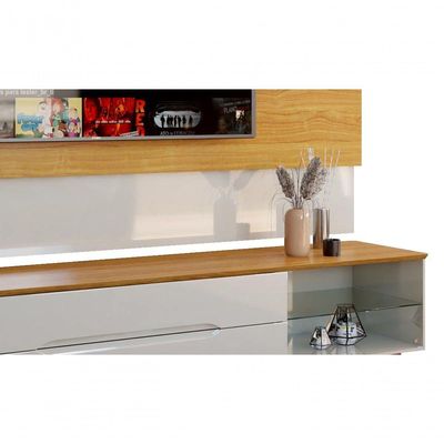 Rack Com Painel Limit 1.8 Off White Com Nature - Moveisaqui