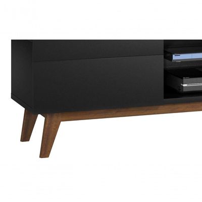 Rack Para Sala Retrô Preto 2g 1.8 - Imcal Móveis