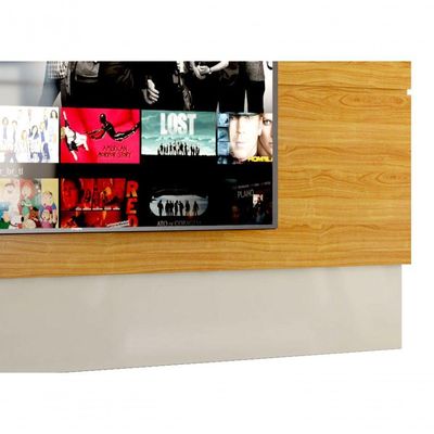 Painel Para Tv Wall-limit 1.8 Off White Com Nature - Moveisaqui