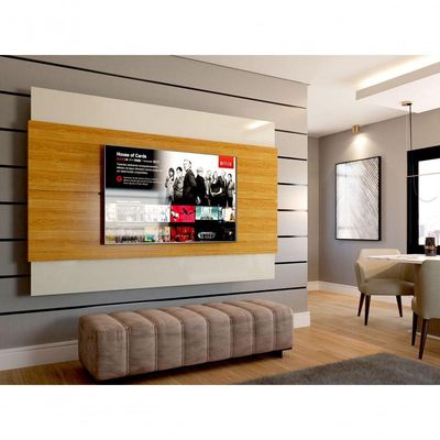 Painel Para Tv Wall-limit 1.8 Off White Com Nature - Moveisaqui