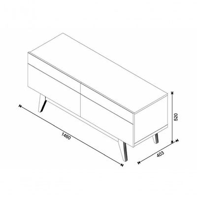 Rack Com Painel Classic 2g 1.4 Freijó Com Off White - Imcal Móveis